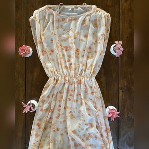 Anthropologie Peach Paper Crown Casual Maxi Dress